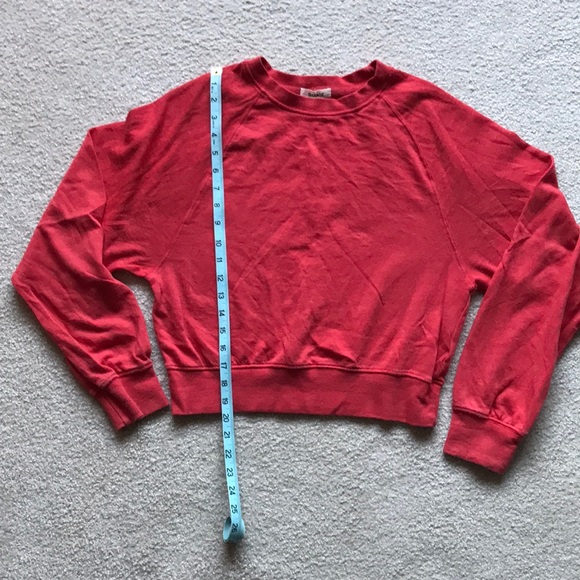 Garage Red Drop Shoulder cropped crewneck sweatshirt - Picture 1 of 5